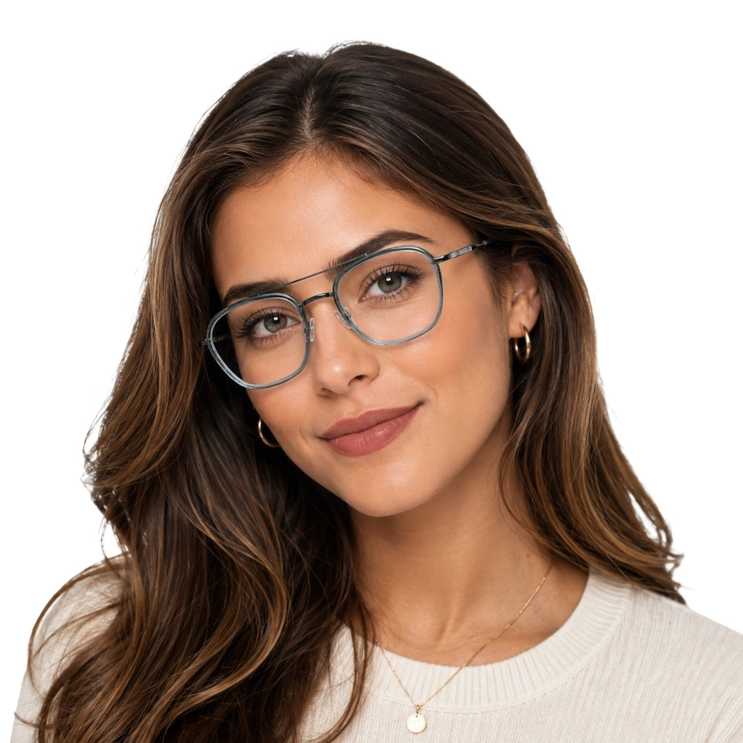 OS Slomga 31003 Geometric Double Bridge Eyeglasses | Prescription Frames-18