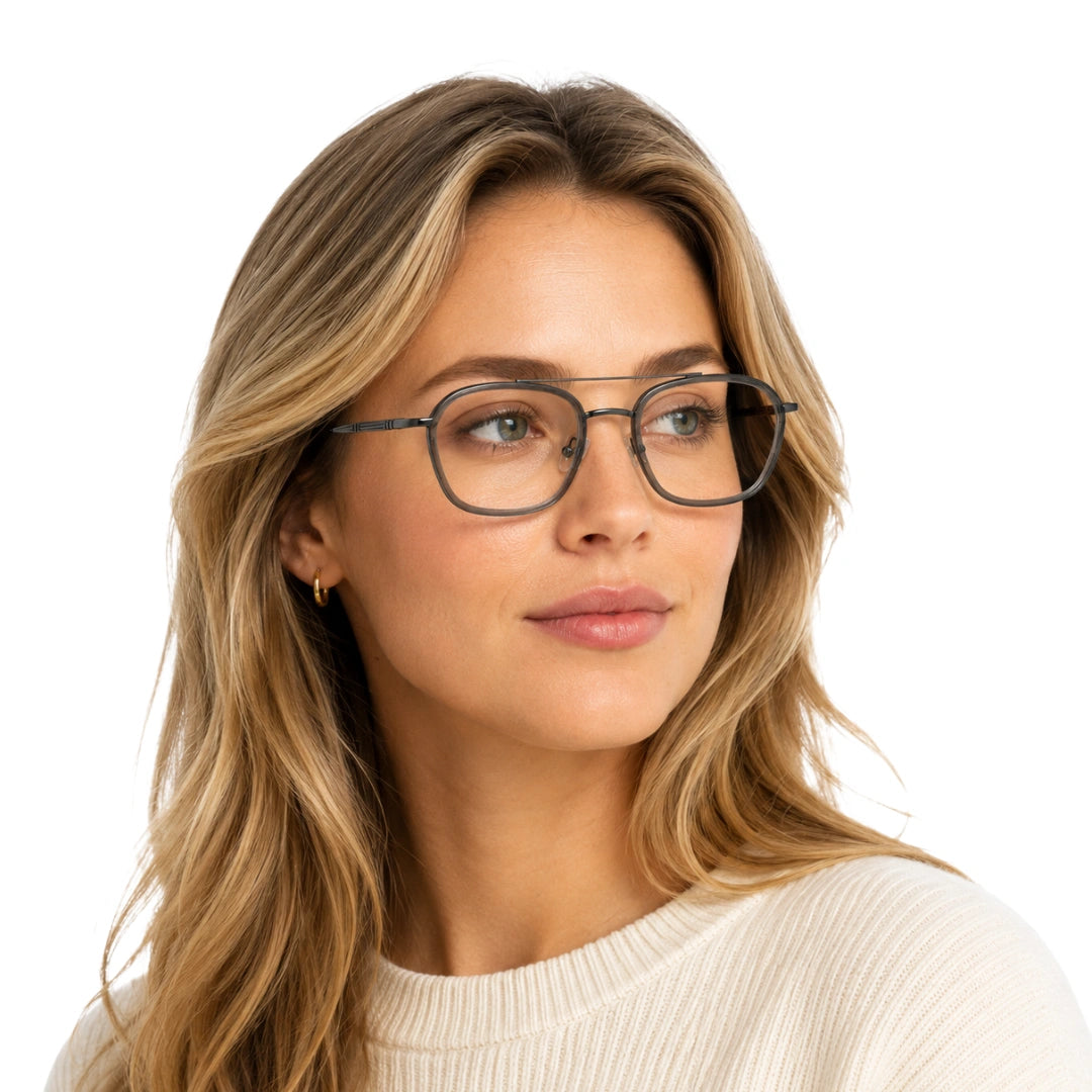 OS Slomga 31003 Geometric Double Bridge Eyeglasses | Prescription Frames-zoom-24