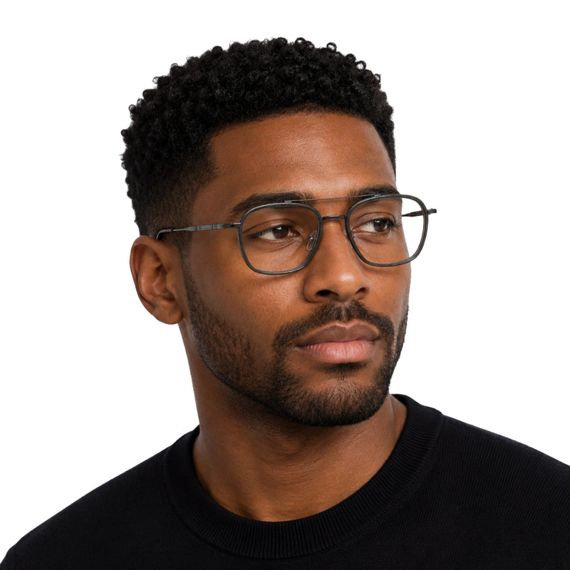 OS Slomga 31003 Geometric Double Bridge Eyeglasses | Prescription Frames-zoom-