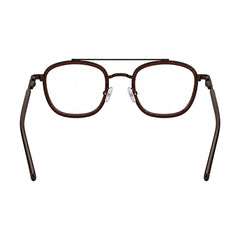 OS Slomga 31004 modern square double bridge eyeglasses in brown, rear view