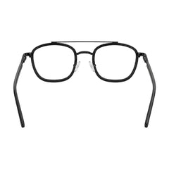 OS Slomga 31004 modern square double bridge eyeglasses in glossy black, rear view