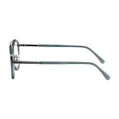OS Slomga 31004 modern square double bridge eyeglasses in grey and blue, side profile view