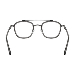 OS Slomga 31004 modern square double bridge eyeglasses in grey and gunmetal, rear view