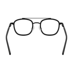 OS Slomga 31004 modern square double bridge eyeglasses in matte black, rear view