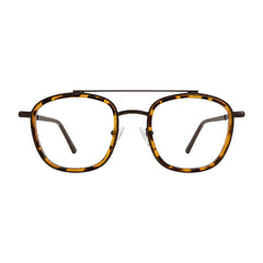 OS Slomga 31004 modern square double bridge eyeglasses in tortoise shell, front view