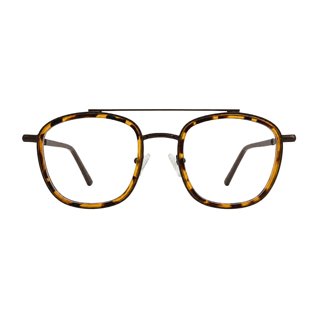 OS Slomga 31004 modern square double bridge eyeglasses in tortoise shell, front view