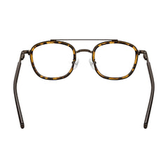 OS Slomga 31004 modern square double bridge eyeglasses in tortoise shell, rear view