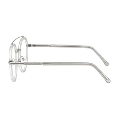 OS Slomga 31004 modern square double bridge eyeglasses in transparent, side profile view