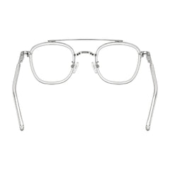 OS Slomga 31004 modern square double bridge eyeglasses in transparent, rear view