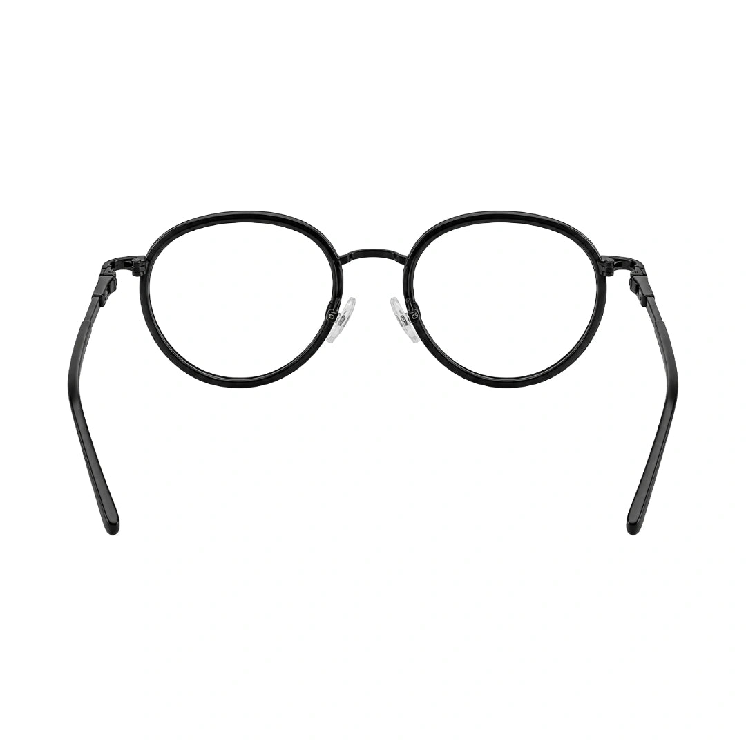 OS Slomga 31006 dual-material round prescription frame in black, rear view