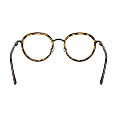 OS Slomga 31006 dual-material round prescription frame in tortoise shell, rear view
