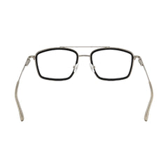 OS SLOMGA 31007 wide square double bridge eyeglasses in black and silver, rear view