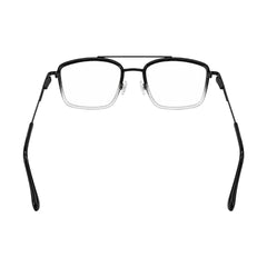 OS SLOMGA 31007 wide square double bridge eyeglasses in black and white, rear view