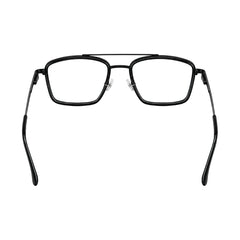 OS SLOMGA 31007 wide square double bridge eyeglasses in glossy black, rear view