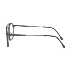 OS SLOMGA 31007 wide square double bridge eyeglasses in grey and blue, side profile view