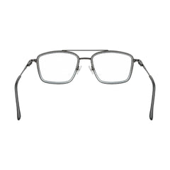 OS SLOMGA 31007 wide square double bridge eyeglasses in grey and blue, rear view
