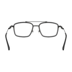 OS SLOMGA 31007 wide square double bridge eyeglasses in grey and gunmetal, rear view