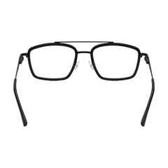 OS SLOMGA 31007 wide square double bridge eyeglasses in matte black, rear view