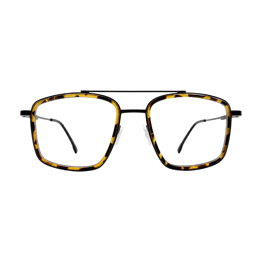 OS SLOMGA 31007 wide square double bridge eyeglasses in tortoise shell, front view