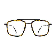 OS SLOMGA 31007 wide square double bridge eyeglasses in tortoise shell, front view