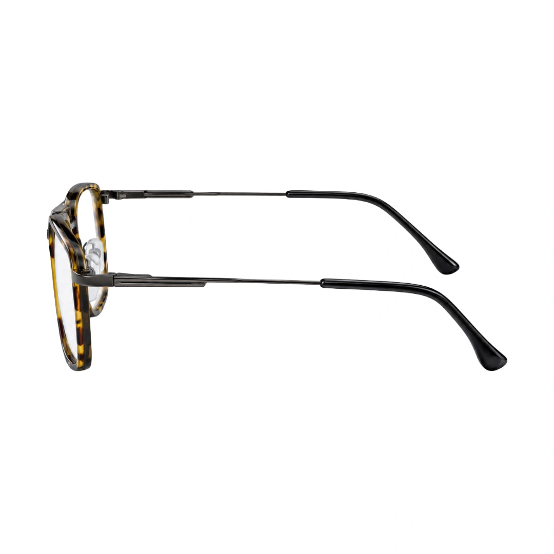 OS SLOMGA 31007 wide square double bridge eyeglasses in tortoise shell, side profile view