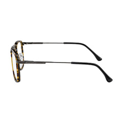 OS SLOMGA 31007 wide square double bridge eyeglasses in tortoise shell, side profile view