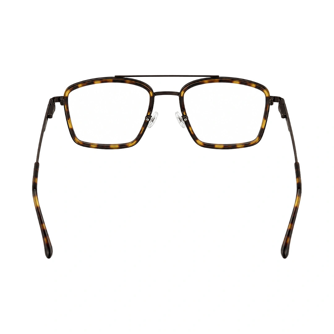 OS SLOMGA 31007 wide square double bridge eyeglasses in tortoise shell, rear view