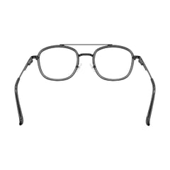 OS SLOMGA 31008 modern double bridge square optical frame in grey, rear view