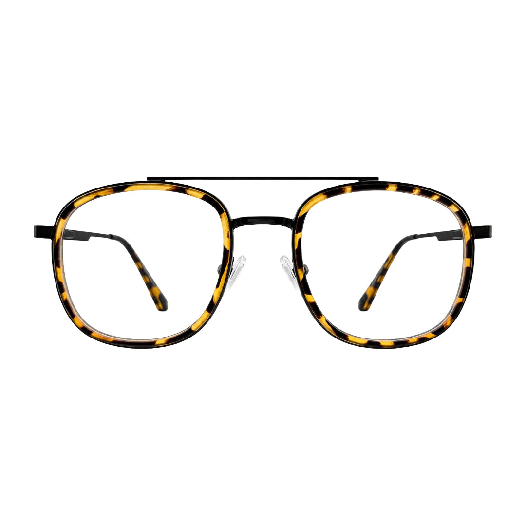 OS SLOMGA 31008 modern double bridge square optical frame in tortoise shell, front view