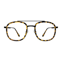OS SLOMGA 31008 modern double bridge square optical frame in tortoise shell, front view