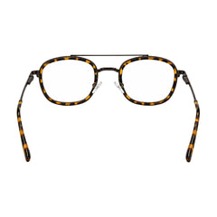 OS SLOMGA 31008 modern double bridge square optical frame in tortoise shell, rear view