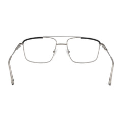 OS Slomga 31010 square double bridge metal prescription eyeglasses in black and silver, rear view