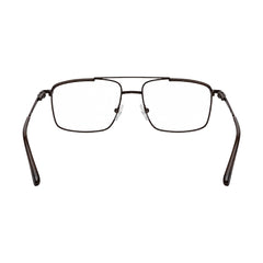 OS Slomga 31010 square double bridge metal prescription eyeglasses in brown, rear view