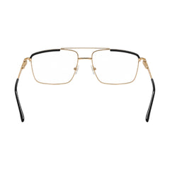 OS Slomga 31010 square double bridge metal prescription eyeglasses in gold and black, rear view
