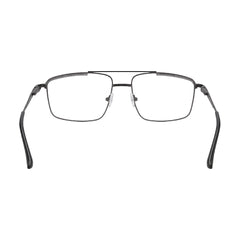 OS Slomga 31010 square double bridge metal prescription eyeglasses in grey and gunmetal, rear view