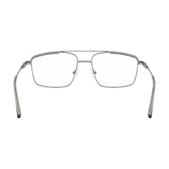 OS Slomga 31010 square double bridge metal prescription eyeglasses in grey and silver, rear view