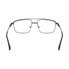 OS Slomga 31010 square double bridge metal prescription eyeglasses in gunmetal and black, rear view