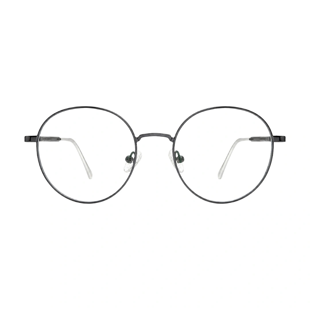 OS Solitude 15103 round saddle bridge metal prescription eyeglasses, front view