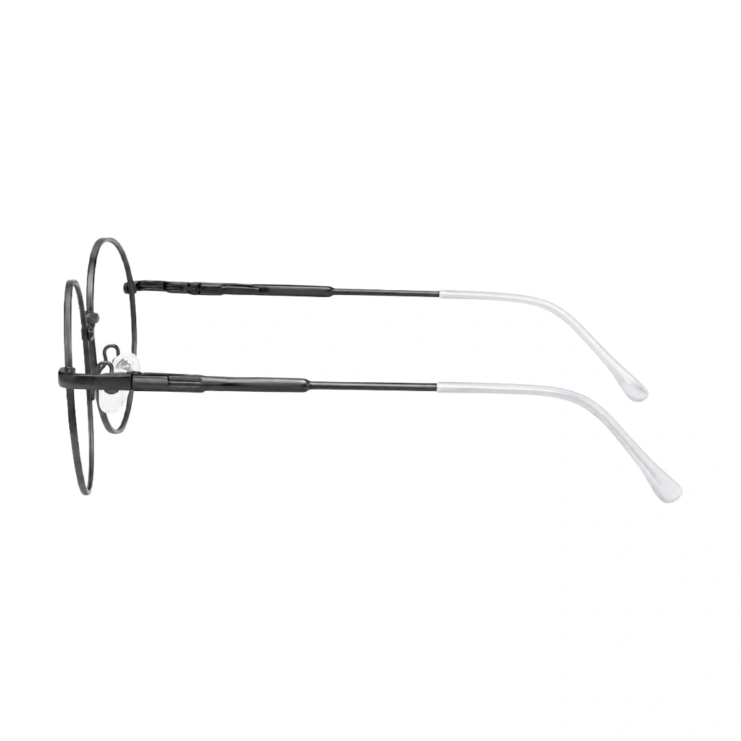 OS Solitude 15103 round saddle bridge metal prescription eyeglasses, side profile view