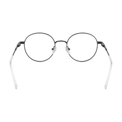 OS Solitude 15103 round saddle bridge metal prescription eyeglasses, rear view