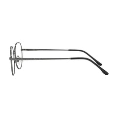 OS Solitude 15104 full-rim round metal eyeglasses in gunmetal and black, side profile view