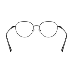 OS Solitude 15104 full-rim round metal eyeglasses in gunmetal and black, rear view