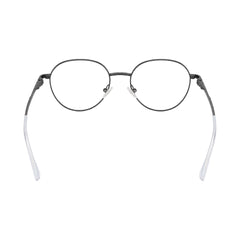 OS Solitude 15104 full-rim round metal eyeglasses in gunmetal and white, rear view