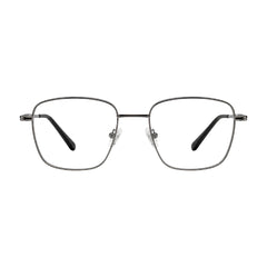 OS Solitude 15112 classic square metal prescription eyeglasses in black and silver, front view