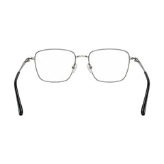 OS Solitude 15112 classic square metal prescription eyeglasses in black and silver, rear view
