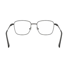 OS Solitude 15112 classic square metal prescription eyeglasses in gunmetal and black, rear view