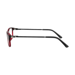 OS Sea Rock 006 full-rim rectangle optical frame in black and red, side profile view