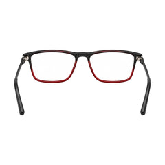 OS Sea Rock 006 full-rim rectangle optical frame in black and red, rear view