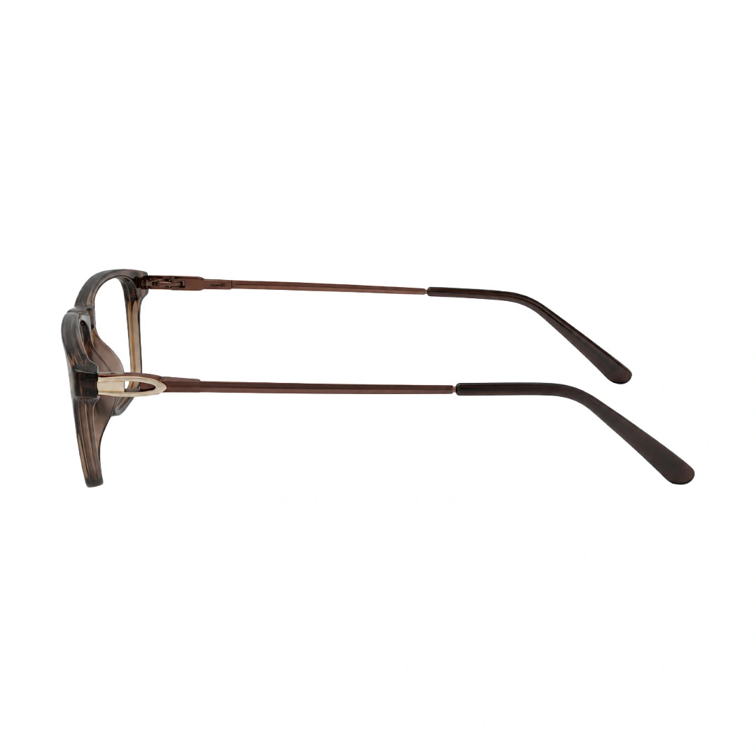 OS Sea Rock 006 full-rim rectangle optical frame in brown, side profile view