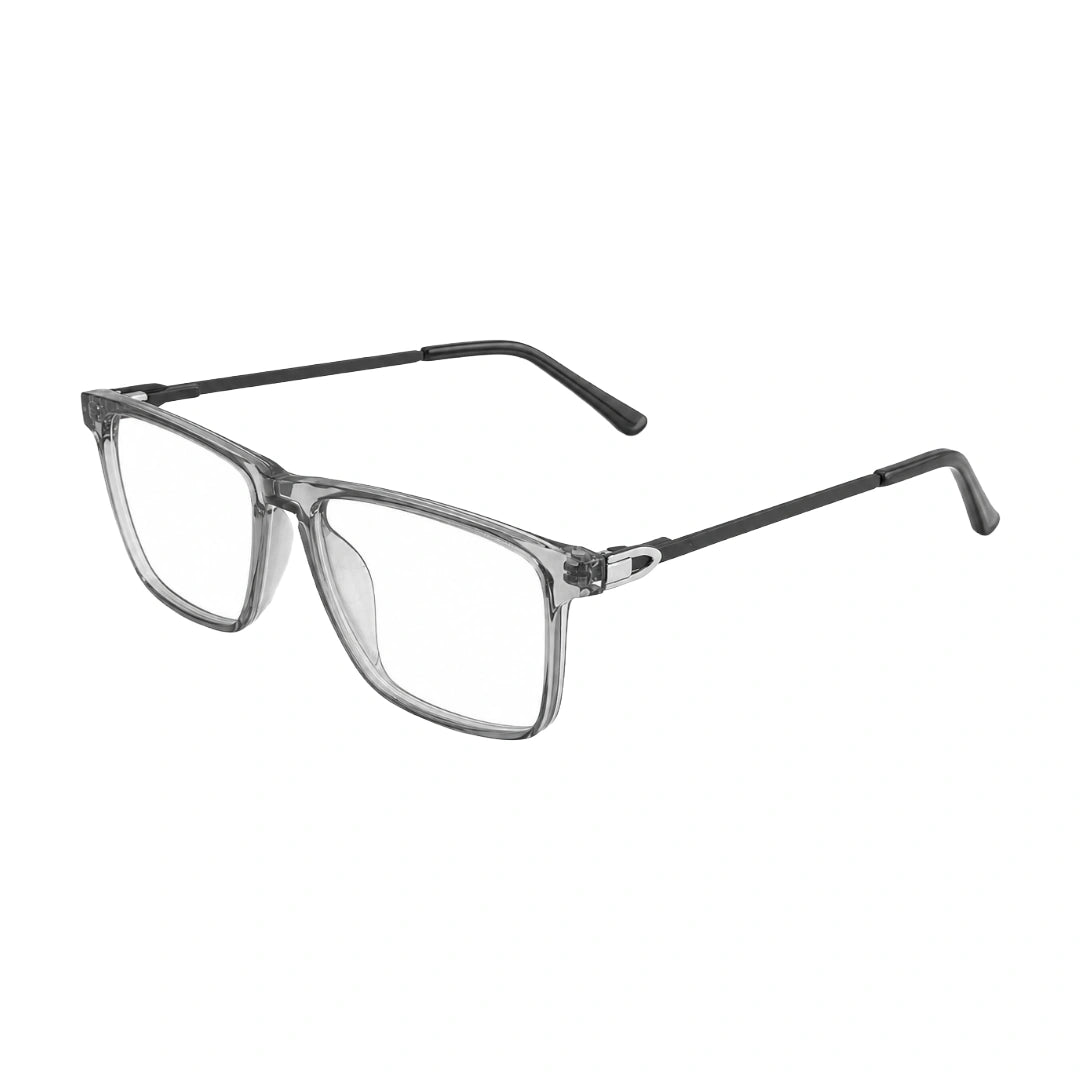 OS Sea Rock 006 full-rim rectangle optical frame in grey, three-quarter angled view